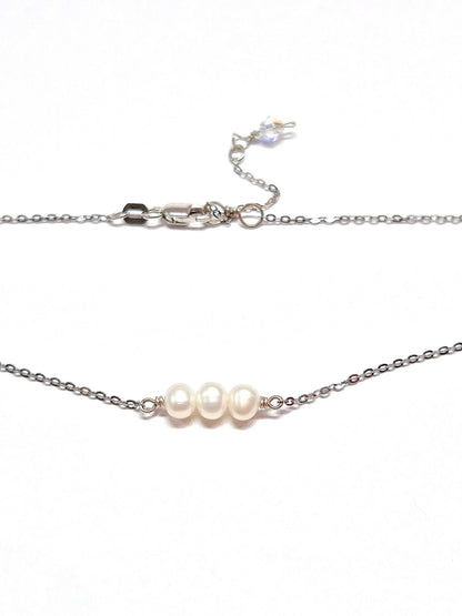 3 Pearl Necklace with Swarovski Clasp
