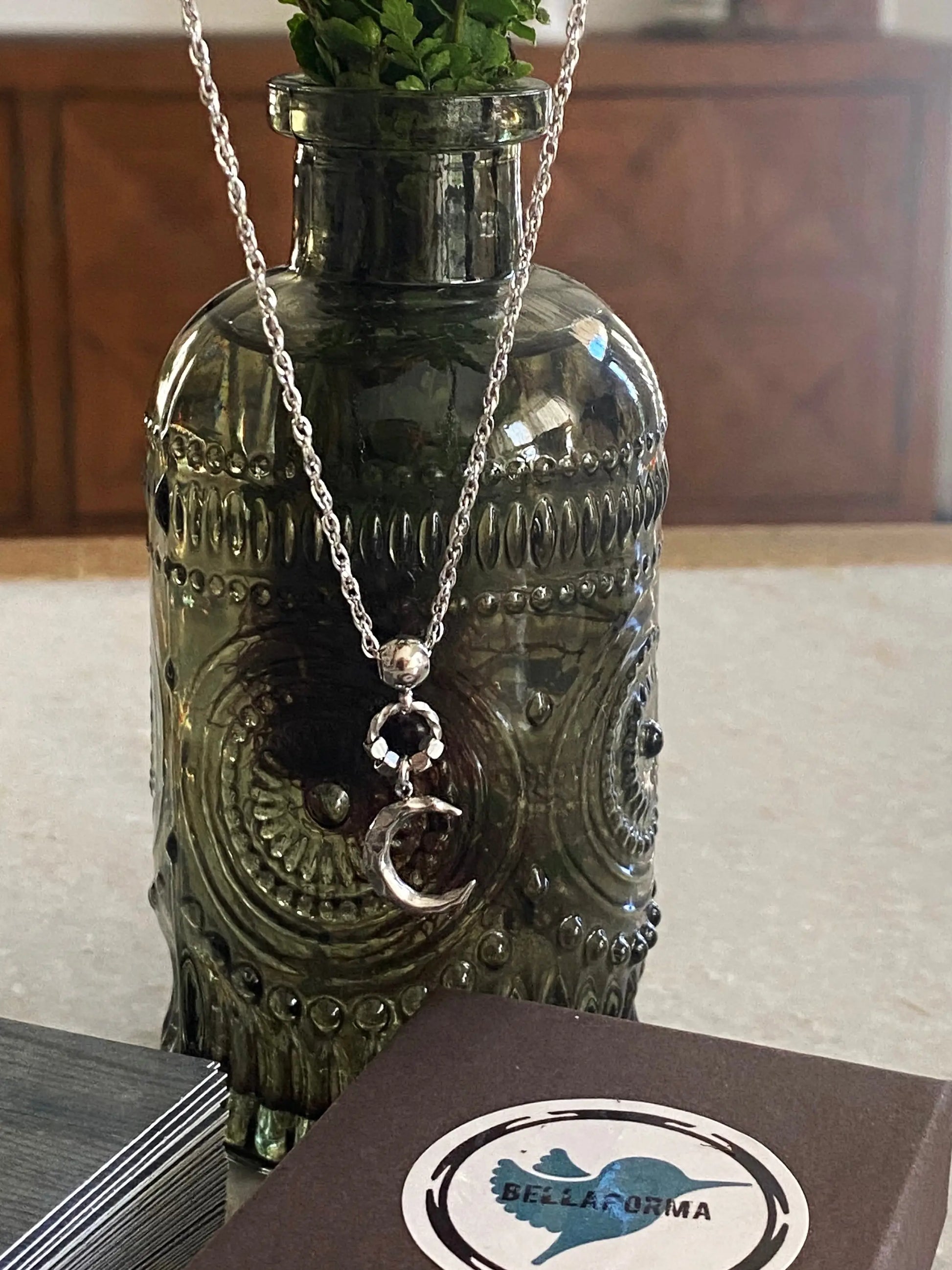TINY MOON NECKLACE Bellaforma Jewelry