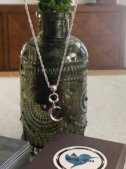 TINY MOON NECKLACE Bellaforma Jewelry