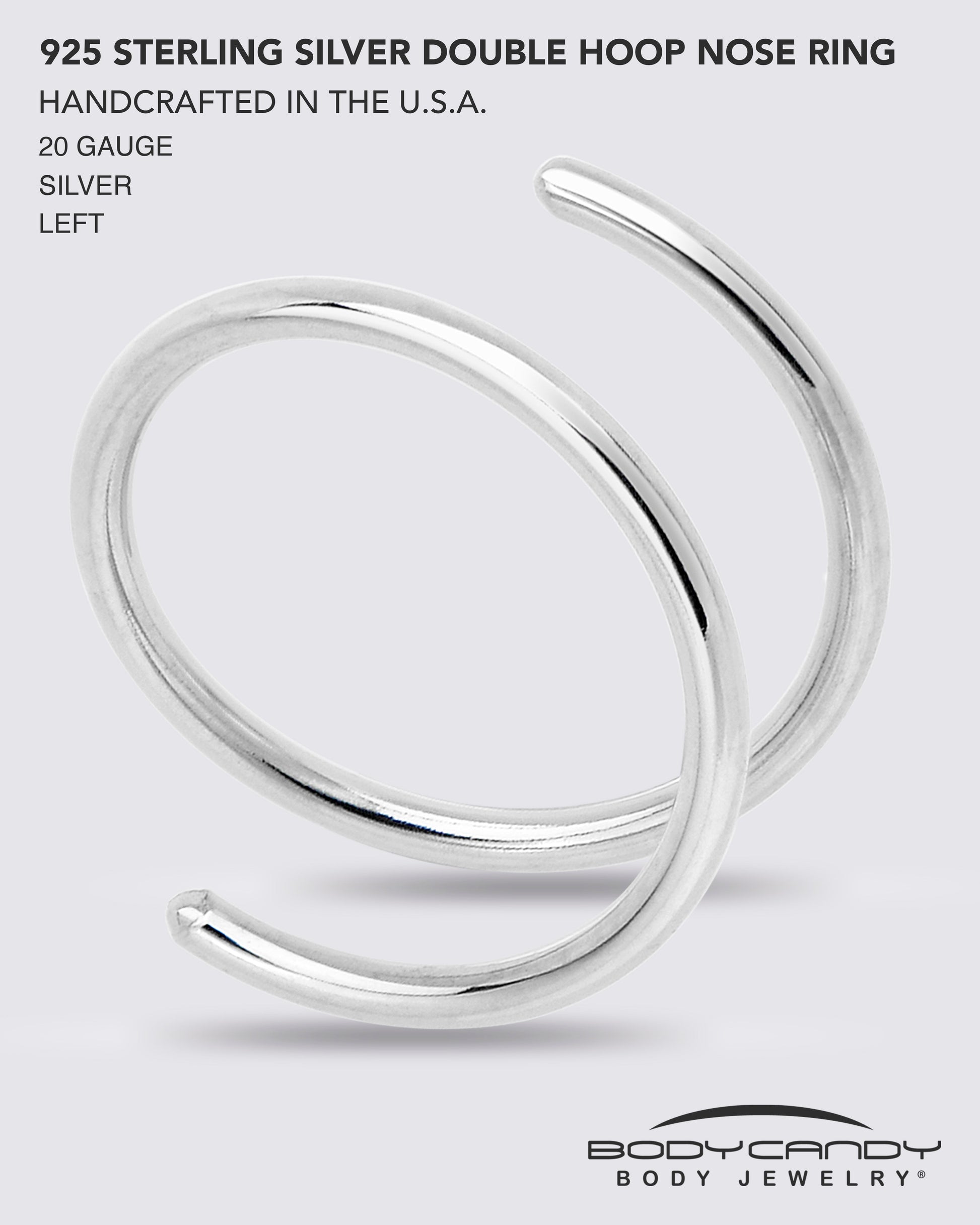 Double Hoop Nose 925 Sterling Silver Spiral Nose Ring BodyCandy