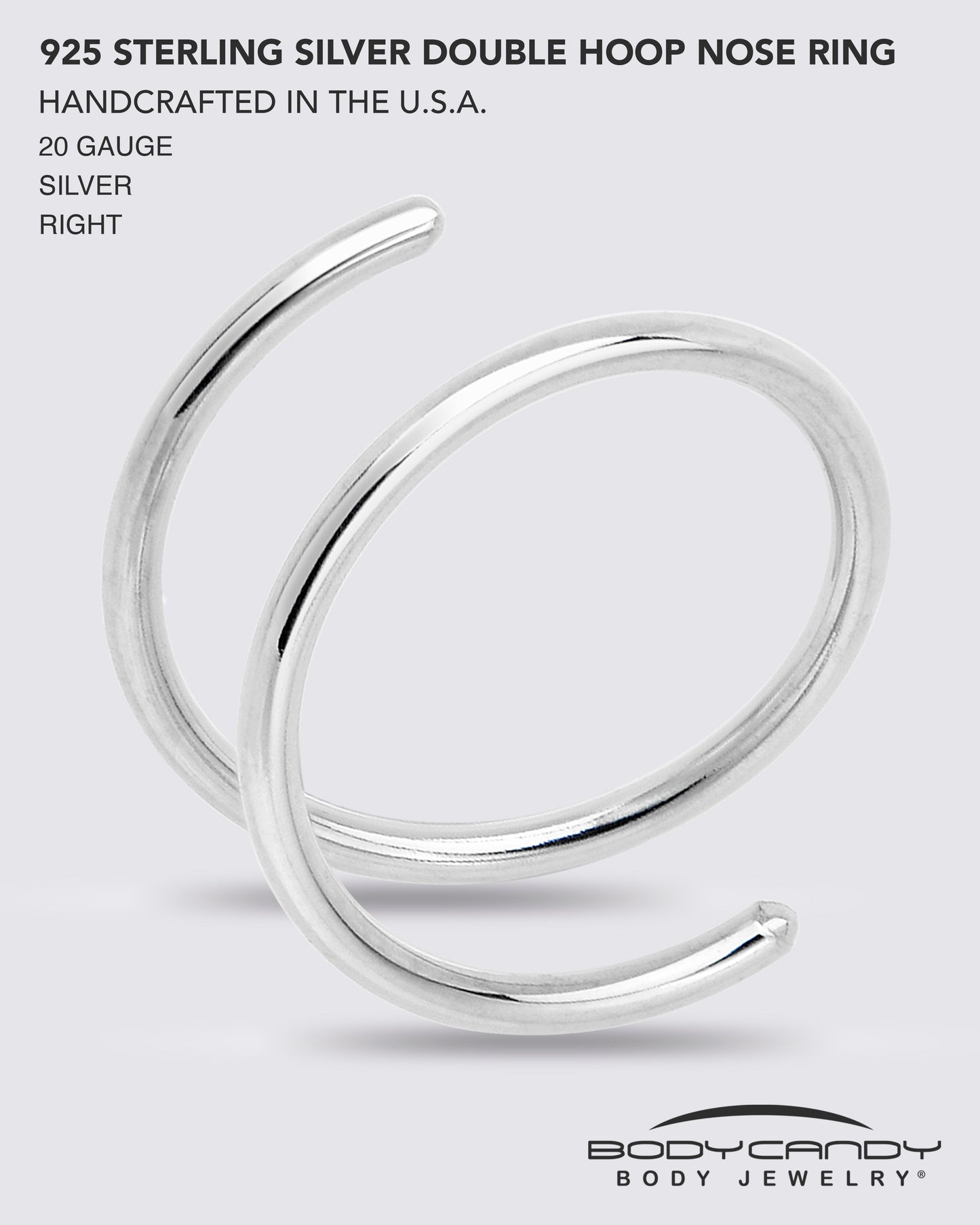Double Hoop Nose 925 Sterling Silver Spiral Nose Ring BodyCandy