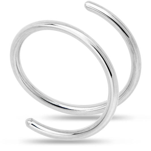 Double Hoop Nose 925 Sterling Silver Spiral Nose Ring BodyCandy