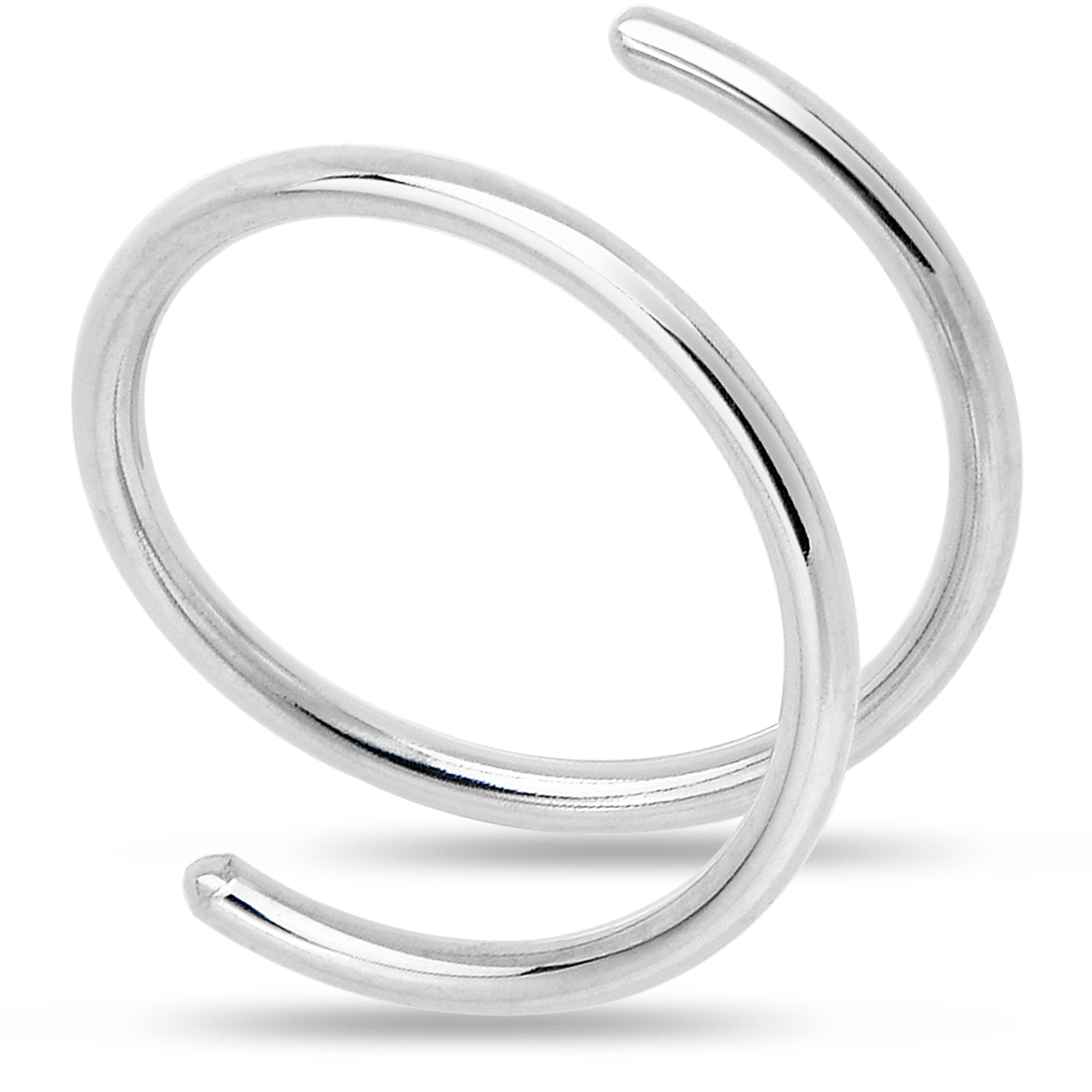 Double Hoop Nose 925 Sterling Silver Spiral Nose Ring BodyCandy
