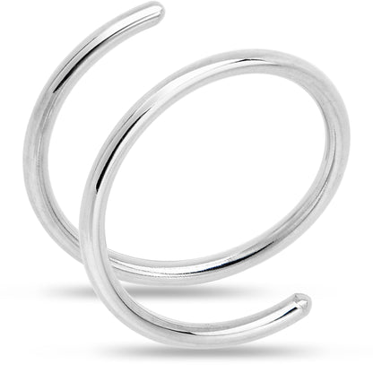 Double Hoop Nose 925 Sterling Silver Spiral Nose Ring BodyCandy