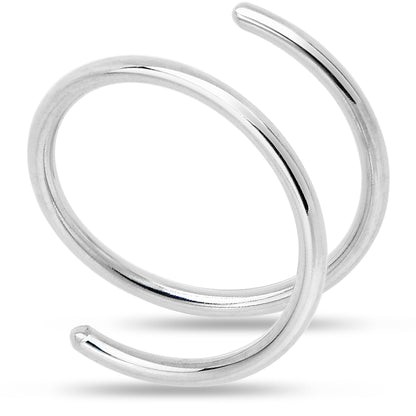 Double Hoop Nose 925 Sterling Silver Spiral Nose Ring BodyCandy