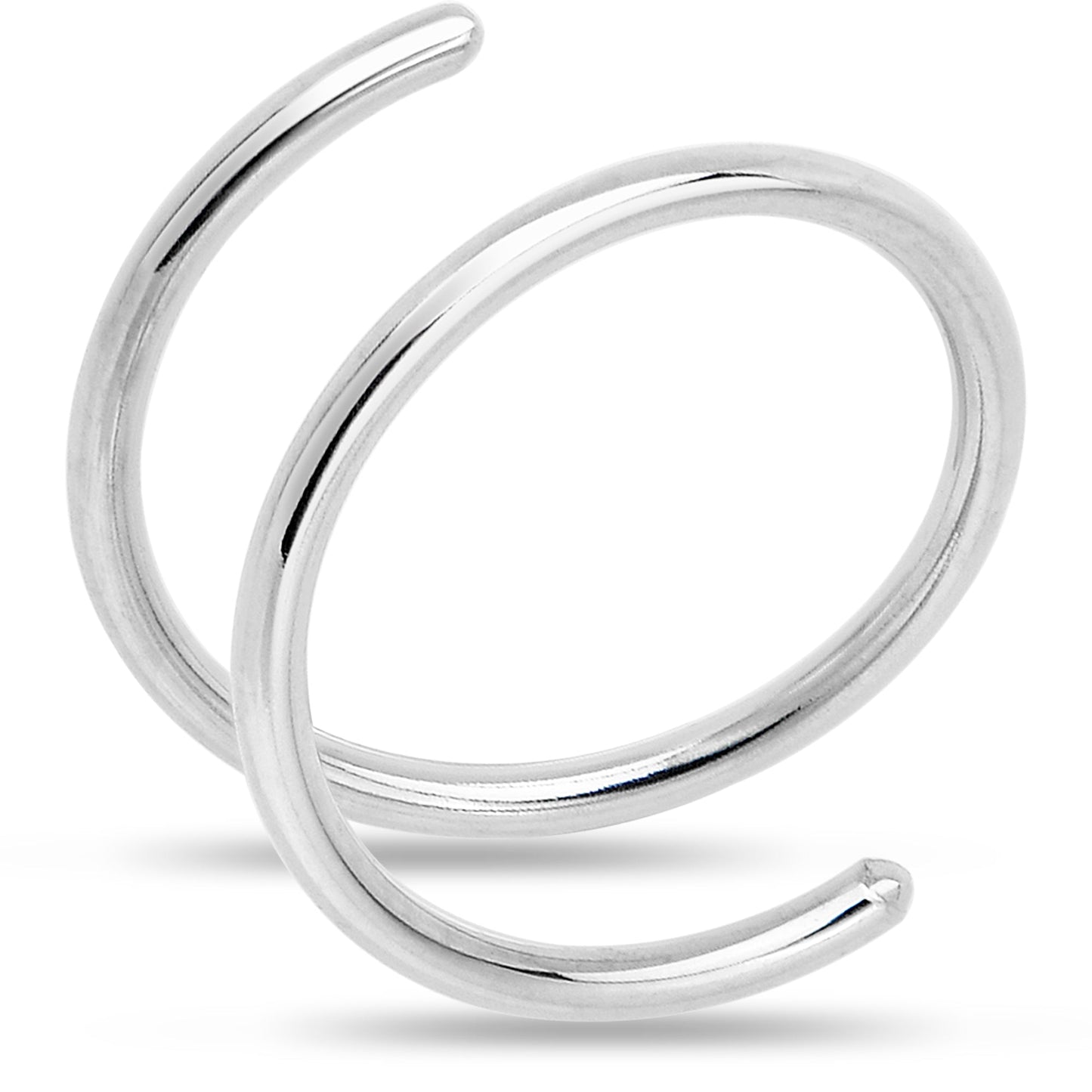 Double Hoop Nose 925 Sterling Silver Spiral Nose Ring BodyCandy