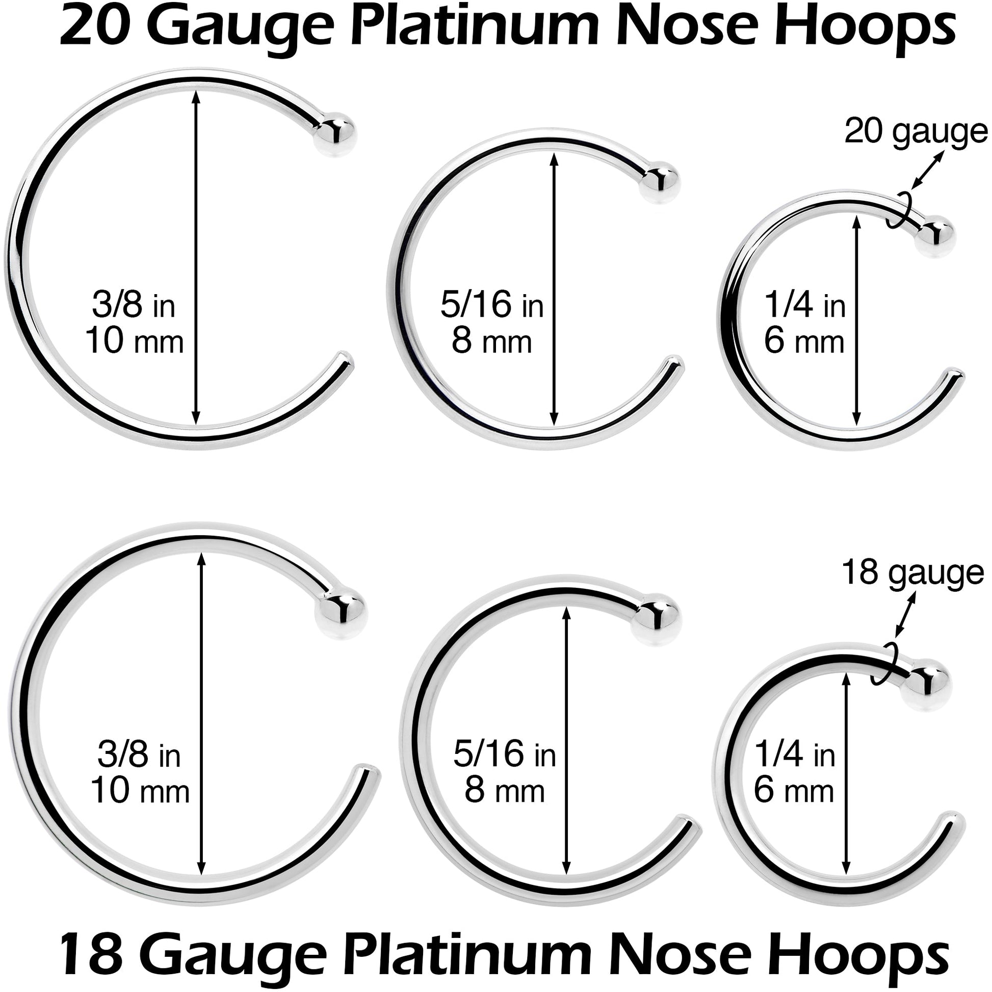 Real Platinum Nose Hoop - Hypoallergenic & Luxurious BodyCandy