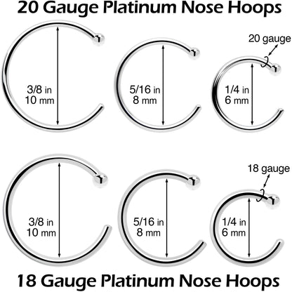 Real Platinum Nose Hoop - Hypoallergenic & Luxurious BodyCandy