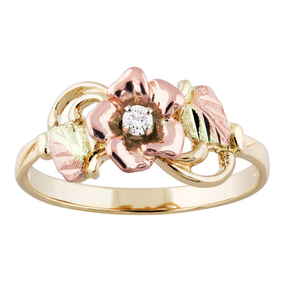 Red Diamond Rose - Black Hills Gold Ladies Ring