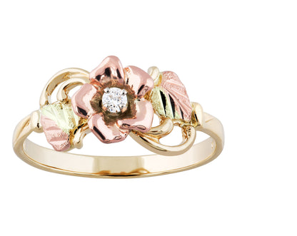 Red Diamond Rose - Black Hills Gold Ladies Ring