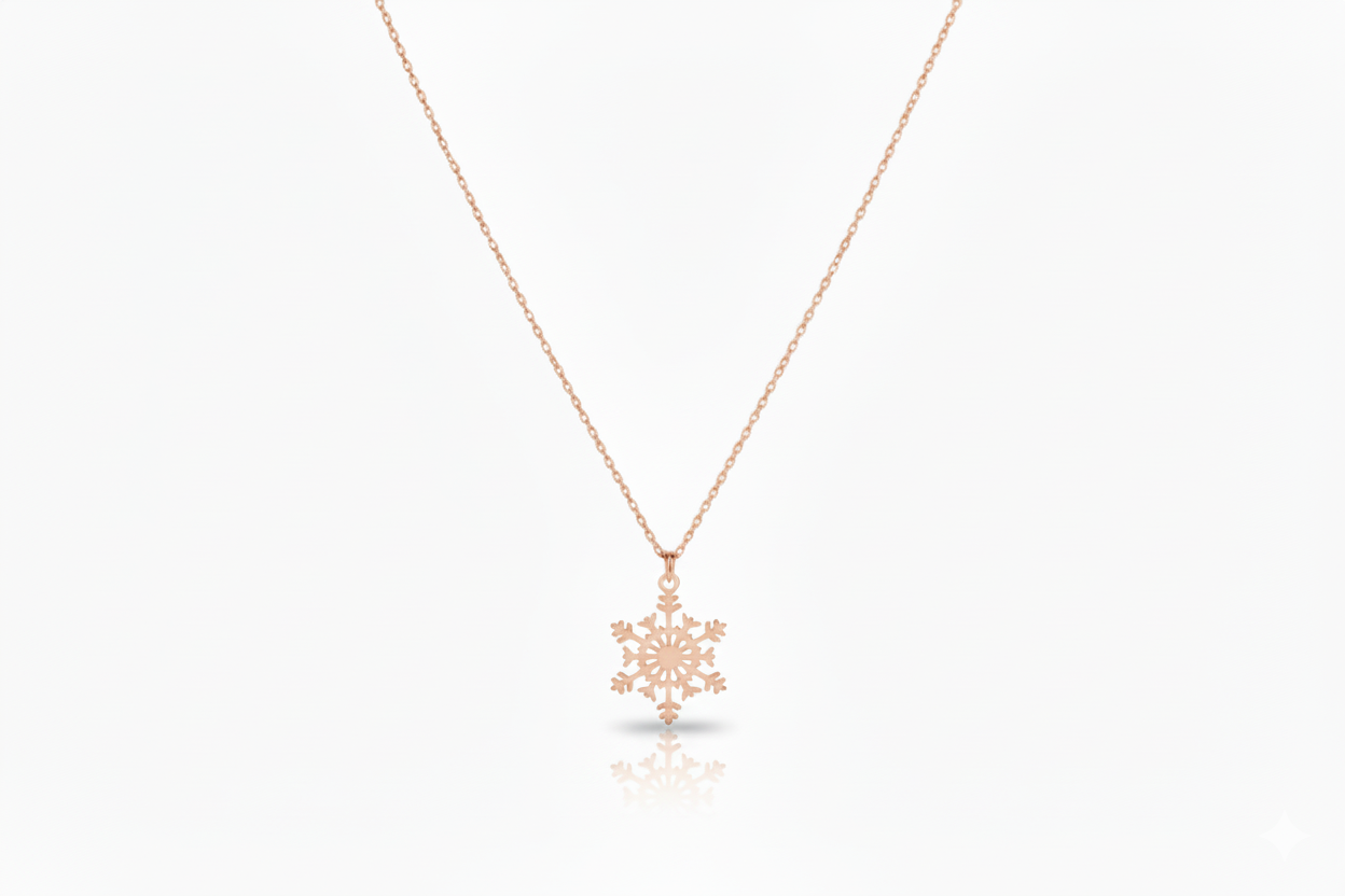 Snowflake Elegance Necklace - Sterling Silver Winter Charm