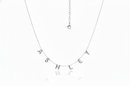 Personalized Bubble Letter Name Necklace in 925 Sterling Silver