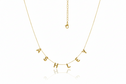Personalized Bubble Letter Name Necklace in 925 Sterling Silver