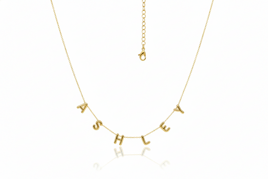 Personalized Bubble Letter Name Necklace in 925 Sterling Silver