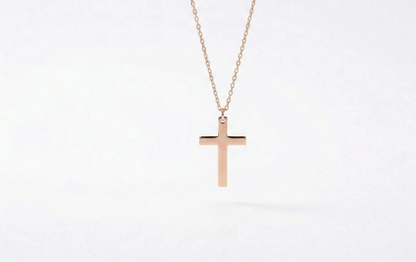Radiant Faith Cross Necklace in Silver, Gold and Rose