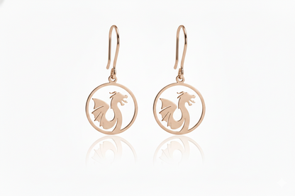 Dragonfly Jewelry Sterling Silver Dragon Dangle Earrings – Celebrate Chinese New Year in Style