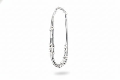 Personalized Morse Code Bracelet - Two Strands of Hidden Messages in 925 Sterling Silver