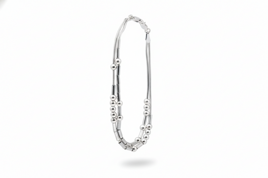 Personalized Morse Code Bracelet - Two Strands of Hidden Messages in 925 Sterling Silver