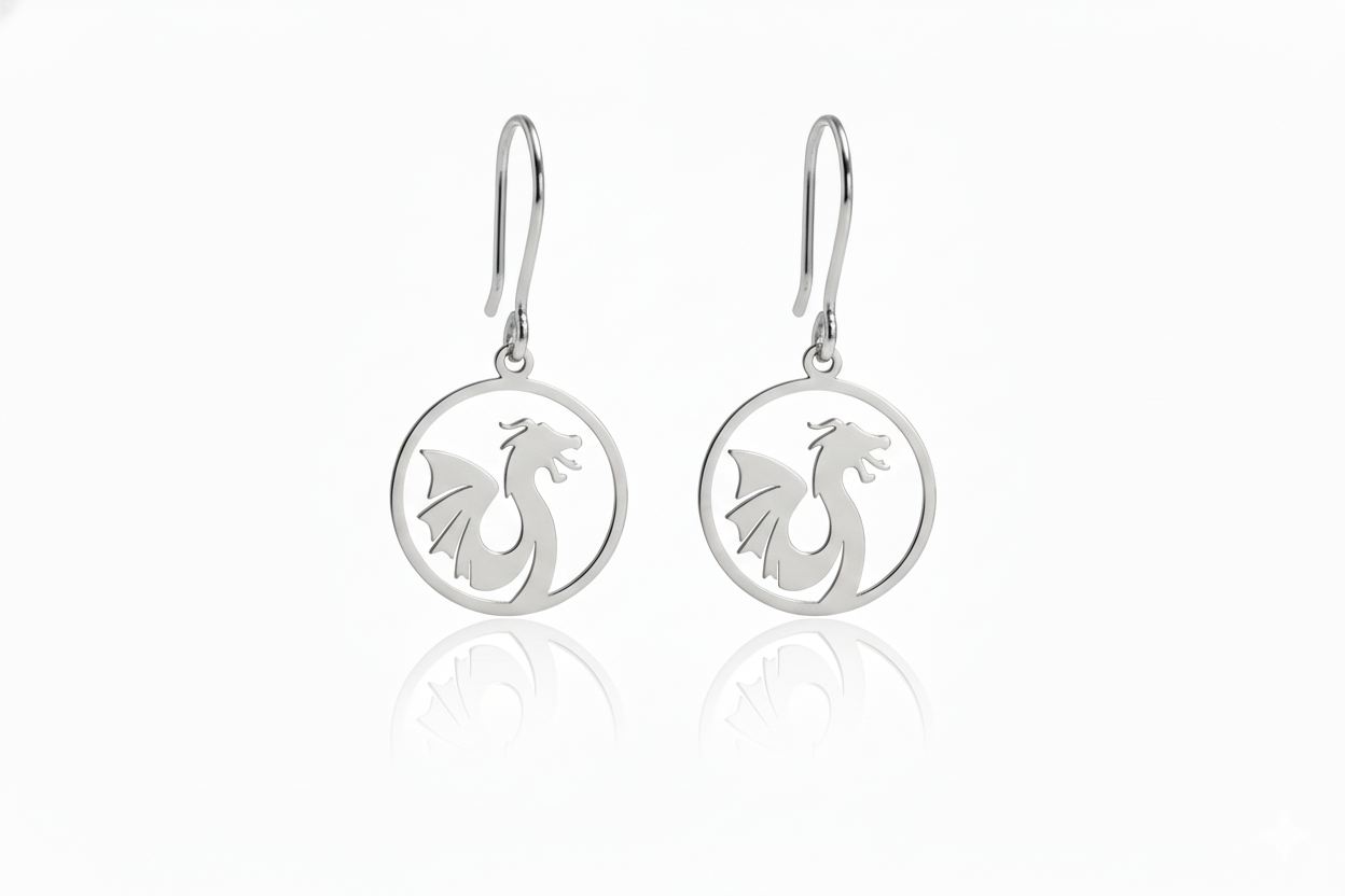 Dragonfly Jewelry Sterling Silver Dragon Dangle Earrings – Celebrate Chinese New Year in Style
