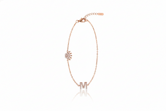 Crown Charm Custom Initial Bracelet
