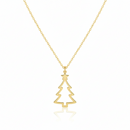 Sparkle & Shine Sterling Silver Christmas Tree Necklace