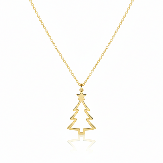Sparkle & Shine Sterling Silver Christmas Tree Necklace