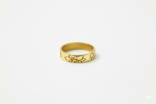 Custom Birth Flower Ring | Personalized Sterling Silver Jewelry