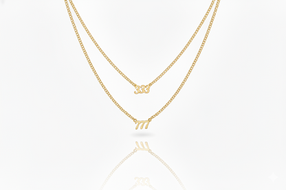 Intertwined Angel Number Necklace - Inspiring Design with Curb Chain