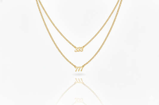 Intertwined Angel Number Necklace - Inspiring Design with Curb Chain