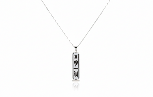 Personalized Egyptian Cartouche Necklace - Custom Hieroglyph Jewelry