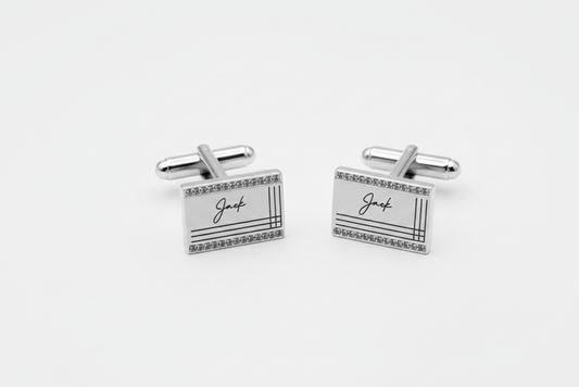 Your Actual Handwriting Engraved Cufflinks in 925 Sterling Silver