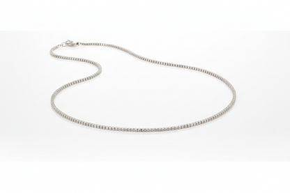 Diamond Tennis Choker Necklace in 925 Sterling Silver