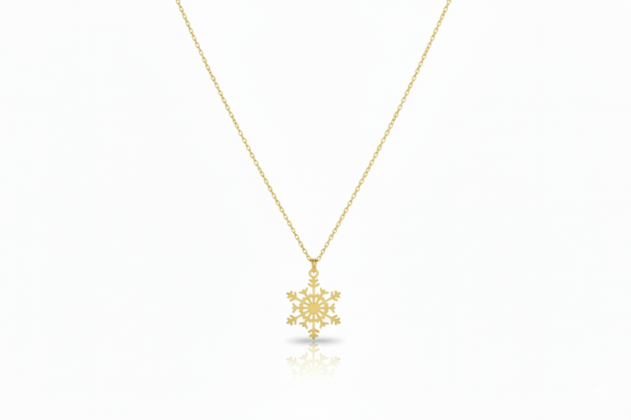 Snowflake Elegance Necklace - Sterling Silver Winter Charm