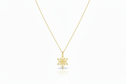 Snowflake Elegance Necklace - Sterling Silver Winter Charm