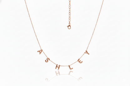 Personalized Bubble Letter Name Necklace in 925 Sterling Silver