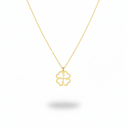 Lucky Four Leaf Clover Necklace in 925 Sterling Silver
