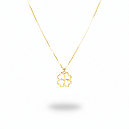 Lucky Four Leaf Clover Necklace in 925 Sterling Silver