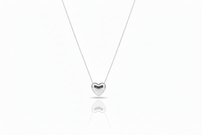 Bubble Heart Charm 3D Moveable Necklace in 925 Sterling Silver