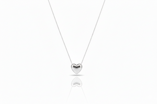 Bubble Heart Charm 3D Moveable Necklace in 925 Sterling Silver