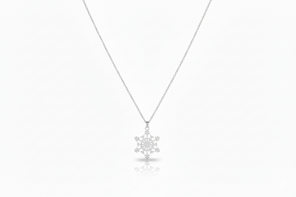 Snowflake Elegance Necklace - Sterling Silver Winter Charm