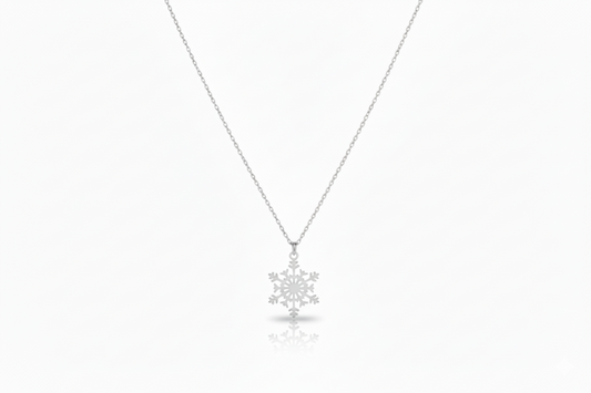 Snowflake Elegance Necklace - Sterling Silver Winter Charm