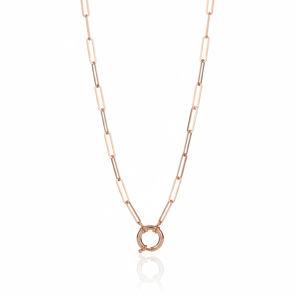 Sailor Lock Paperclip Chain Necklace