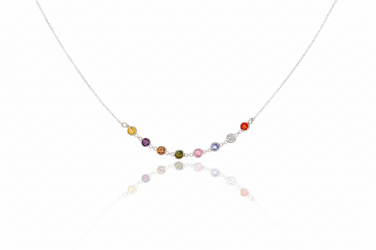 Rainbow Gemstone Choker by SilverGoldandRose