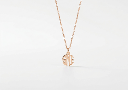 Personalized Dainty Silver Monogram Necklace