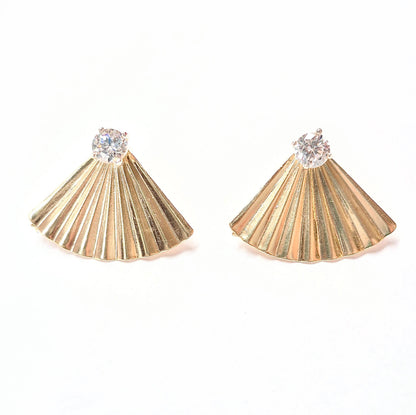 Fan Rhinestone Ear Jacket Earrings
