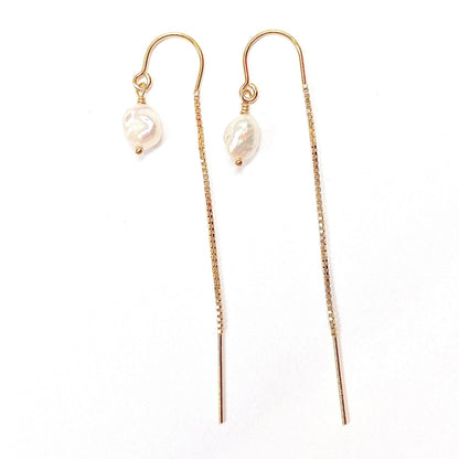 Keshi Pearl Threader Earrings