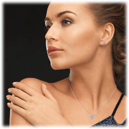 Heart Necklace Cubic Zirconia Crystal