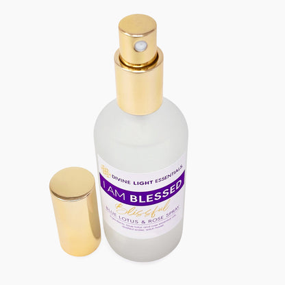 I Am Blessed Blissful Spray & Body Oil - Made with Blue Lotus & Rose Essential Oils Divine Light Codes