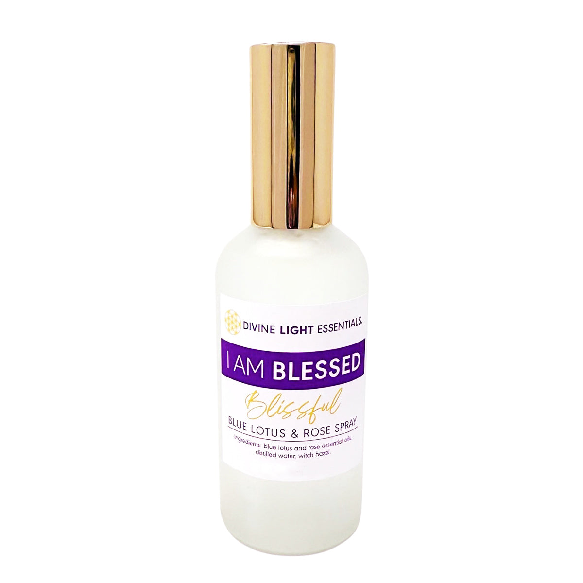 I Am Blessed Trio Set - Blue Lotus and Rose Flower Elixir - Roller Bottle, Drops and Body Spray Divine Light Codes