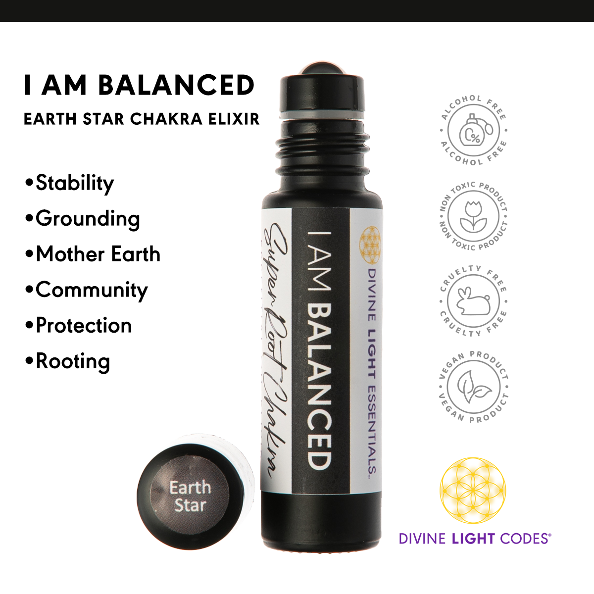 Chakra Balancing Elixirs - Essential Oils - 10 Roller Bottles Set Divine Light Codes